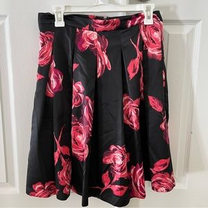 Black and dark rose print skirt